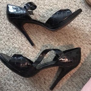 Black strap stilettos